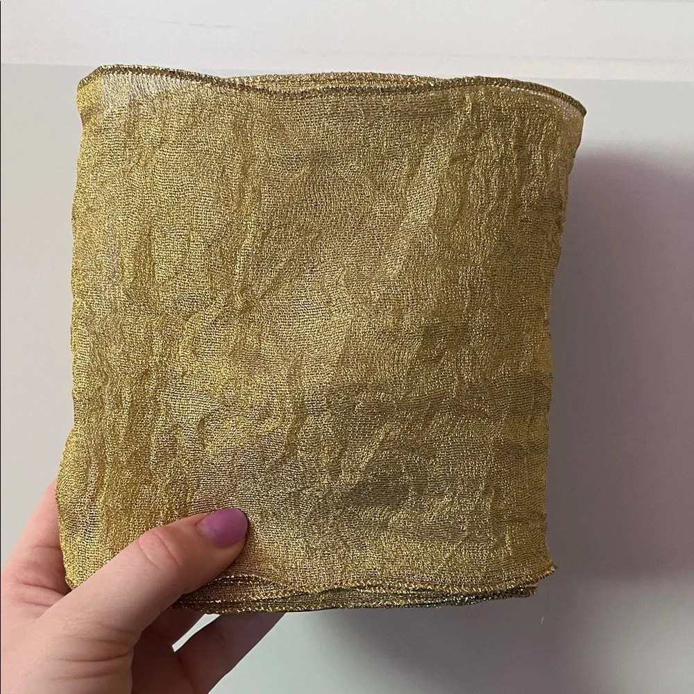 Gold Metallic Fabric Ribbon